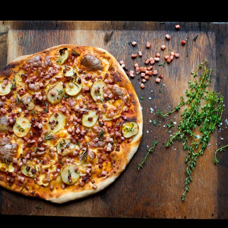 Potato Pizza with Bacon & Thyme